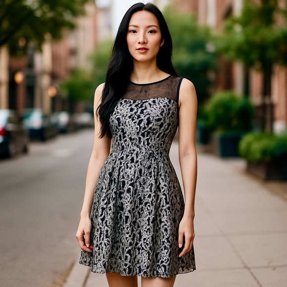 Valerie Bertinelli | Women’s Black Lace Dress Size Small - Picture 4 of 14